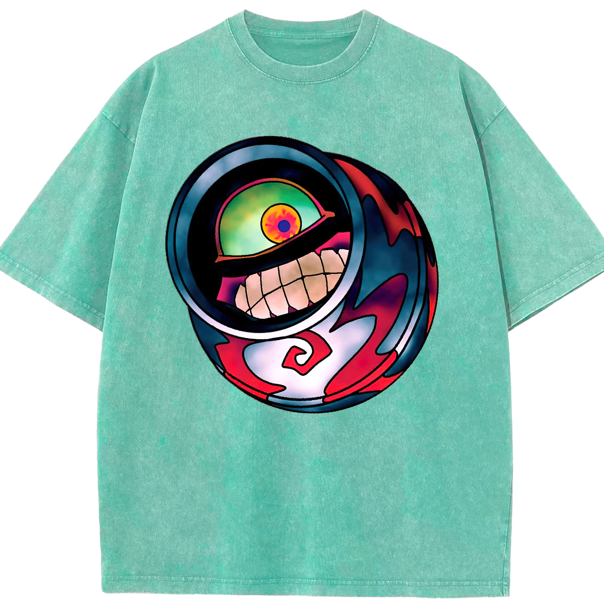 （画像用） 遊☆戯☆王 Yu-Gi-Oh! 綿100% ヴィンテージ風 半袖Tシャツ（フロントプリント）